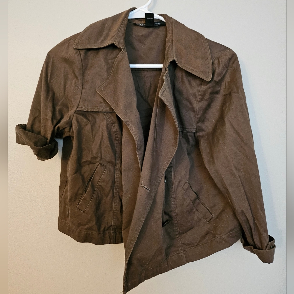 Small INC International Concepts Cropped Brown Jacket